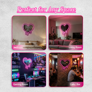 Insegna al Neon Personalizzata a Forma di Cuore che si Scioglie, Specchio LED Decorativo da Parete per Camera da Letto, Salone di Bellezza, Arredamento Casa - Product Image 5