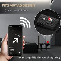 Dompet Kartu Minimalis Lipat Tiga Pria, Kulit Mikrofiber Tipis, Anti RFID, Otomatis Muncul, Tempat Kartu Pintar, Tempat AirTag