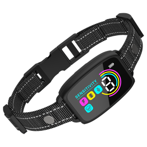 Großhandel intelligentes Anti-Bellen-Halsband mit LCD-Display wasserdichtes USB-Aufladbares Elektro-Stoßkragen für Hunde - Product Image 1