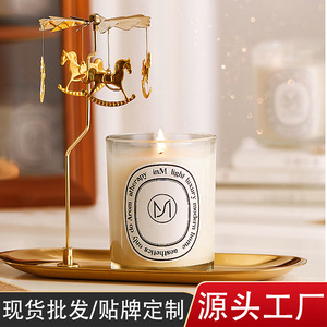 Bougie parfumée Yuhuan en verre, 60 heures de combustion, sans fumée, parfum naturel de plantes, décoration d'intérieur - Product Image 5