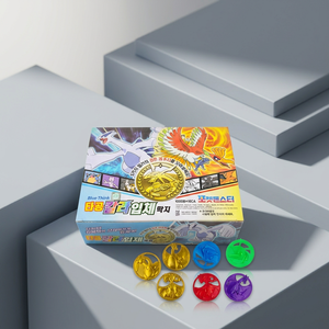 Pokmon Punched Color 3D Slap Cards Ddakji 18PCS/Box Kids Battle Game Anime Cartoon Embossed Cutout Paper Indoor Use - Product Image 3