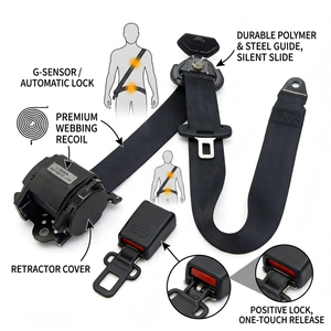 Cinto de Segurança Universal de 3 Pontos em Poliéster para Assentos de Caminhão, Ônibus e Van - Product Image 3