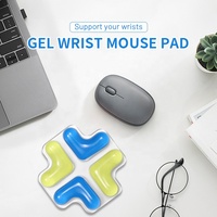 Tapis de Souris Gaming Sanskrit Cartoon Gel Transparent Jaune Bleu pour Ordinateur Portable PC 185x180mm Résistant à l'Eau avec Repose-Poignet