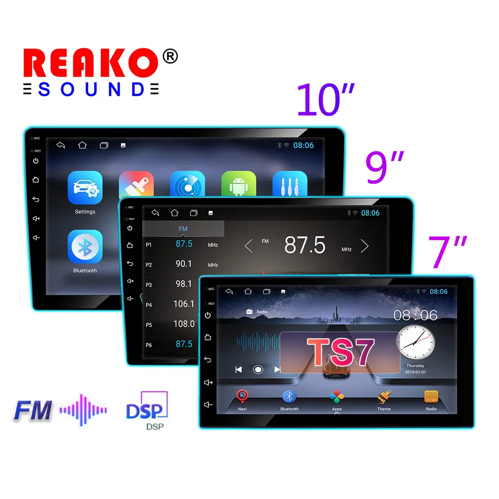 TS7 Android Radio 2 Din 7 "9" "10" للسيارة مع FM RDS كاربلاي عالمي لفولكس فاجن تويوتا هوندا مشغل فيديو صوتي