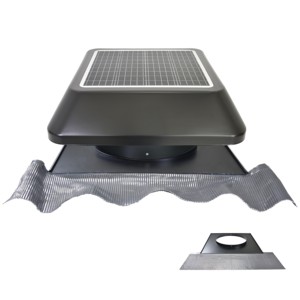 Mái đầu đường hầm màu xanh lá cây Air Vent 14 ''25 Wát năng lượng mặt trời Powered gác mái nhiệt extractor không khí circulator tốc độ cao DC Quạt thông gió trần - Product Image 1