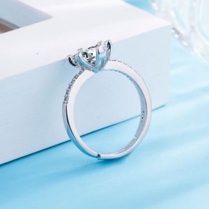 Anillos De Pareja Platinum Plated Moissanite Engagement <b>Rings</b> for Women Wedding Lover <b>Ring</b> Full Zircon <b>Adjustable</b> Open <b>Ring</b> - Product Image 4