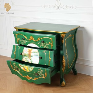 Trung Quốc thiết kế ngực của ngăn kéo màu xanh lá cây màu gỗ Tủ tay sơn đồ nội thất nhà lưu trữ trang trí nội thất tủ với <span class=keywords><strong>3</strong></span> ngăn kéo - Product Image 2