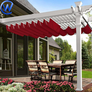Tùy chỉnh bên Ngoài treo cơ giới <span class=keywords><strong>Sun</strong></span> <span class=keywords><strong>Shade</strong></span> buồm điện có thể thu vào sóng mái hiên bóng râm buồm với tích hợp cáp thép - Product Image 5