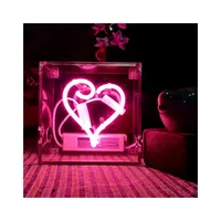 Boîte lumineuse néon personnalisée en forme de cœur, avec panneau lumineux, rose, livraison gratuite à l'usine, contrôleur acrylique