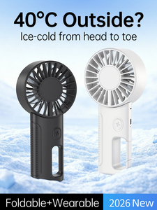 Ventilateur portable rechargeable pliable USB, mini ventilateur de refroidissement à moteur sans balais pour les voyages en extérieur et l'utilisation en voiture - Product Image 4