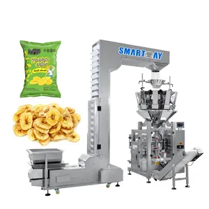 Automático 1000g Vertical Snack Food Multicabezal Pesador Fritas de frutas secas Bolsa De Almohada Máquina de embalaje para pequeñas empresas