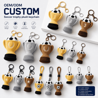 Porte-clés en peluche trophée de football personnalisé OEM/ODM 2028 – Approvisionnement en gros de porte-clés en peluche de football européen – Échantillonnage rapide – Cadeau souvenir