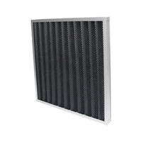 Nouvel élément filtrant à air en panneau de charbon synthétique plissé à charbon actif avec une efficacité de 80-99,99 %, taille personnalisable