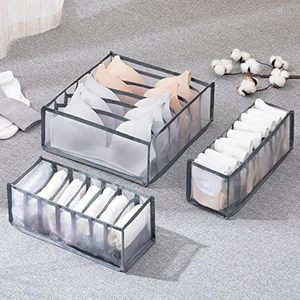 Pack of 3 Foldable Closet Organizers and <b>Storage</b> Dresser Drawer Dividers Drawer Organizer <b>Clothes</b> - Product Image 2