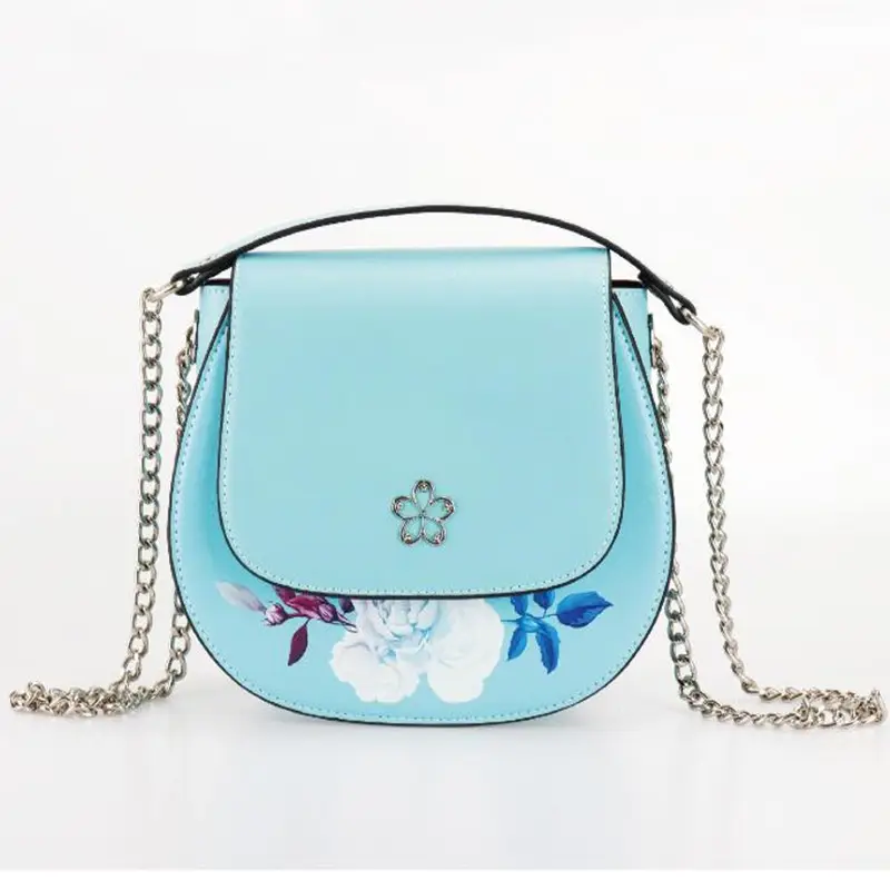 Fashion Accessory Bags Hand Bag Pu Brand Name Bag With Vivid Flower Printing