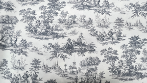 Tissu en <span class=keywords><strong>toile</strong></span> tissée imprimé <span class=keywords><strong>Toile</strong></span> <span class=keywords><strong>de</strong></span> <span class=keywords><strong>Jouy</strong></span> style Palais gris à motif couleur personnalisé pour la décoration intérieure, nappes, serviettes et sacs - Product Image 5