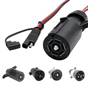 Cable de Conexión de 7 Pines para Remolque a Conector SAE para Camioneta, Autocaravana, Vehículo de Remolque, Arnés de Cableado Estándar, Material Plástico No Inteligente - Product Image 4