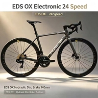 Vélo de route en carbone 700C, fourche rigide en carbone, transmission électronique 24 vitesses, vélo de course léger pour homme