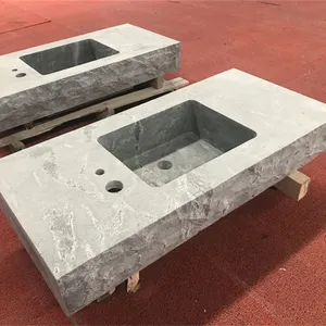 Luxury Grey Blue Sky Quartzite Kitchen Counter Island Bathroom Vanity Sink Basin Dinner Bentch Desk Table Top Crazy Paver