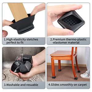 Protections de pieds de chaise, coussinets de protection en feutre pour pieds de meubles, pour sols en bois dur, housses de pieds de tabourets - Product Image 4