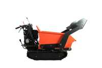 Mini tombereau sur chenilles avec chenilles de 180 mm de large et basculement manuel, capacité de chargement de 300 kg/500 kg, tombereau compact pour utilisation agricole