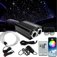 Kit d'éclairage professionnel Starlight Headliner RGBW 32W en alliage d'aluminium, lumières à fibres optiques LED pour plafond, télécommande/son/application