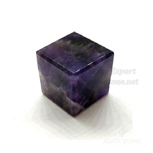 Figurines en cube de pierre précieuse améthyste polie artisanale en gros, Inde, pierre d'agate, énergie positive, décoration Feng Shui pour le succès - Product Image 2
