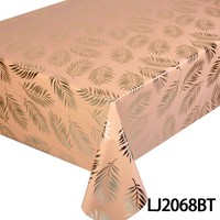 Nappe Imprimée en PVC Imperméable Dorée, Facile à Nettoyer, Housse de Table en Vinyle pour Maison, Cuisine, Restaurant