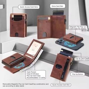 Customize Luxury Designer Credit Id Magnetic Genuine Leather for <b>Card</b> <b>Holder</b> RFID Blocking <b>Slim</b> Minimalist Mens Wallet logo - Product Image 2