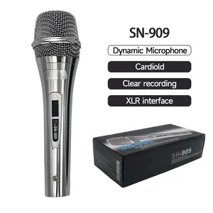 SN909 Mikrofon Vokal, Mikrofon Genggam Berkabel, Mikrofon Karaoke Profesional, Colokan 6.5Mm untuk Bernyanyi