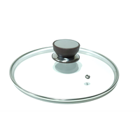 Couvercle en verre trempé avec anneau en acier inoxydable, Type G, 0.4mm