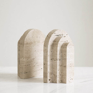 Sujetalibros de Travertino Natural, Sujetalibros Decorativos Resistentes <span class=keywords><strong>para</strong></span> Estantes, Sujetalibros de Piedra Sólida, Soporte <span class=keywords><strong>para</strong></span> <span class=keywords><strong>Libros</strong></span> - Product Image 2