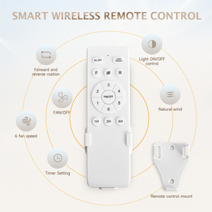 Modern 42" Retractable LED Ceiling <b>Fan</b> Invisible Blades 3CCT <b>Remote</b> <b>Control</b> 6-Speed Timing Function for Living Room Bedroom - Product Image 3
