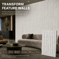 Panel Dinding 3D Anti Air MORLENX Putih PU Faux Stone Tekstur Tebing Vertikal untuk Proyek Eksterior Villa & Proyek Hospitality