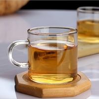 Tasses à café et à thé en verre borosilicate transparent de 150 ml, style moderne, cadeau d'affaires, petite tasse transparente avec anse – Vente en gros