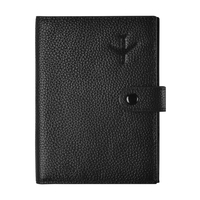 Cartera delgada de cuero genuino con bloqueo RFID, tarjetero con múltiples ranuras para tarjetas, porta documentos de viaje para hombres y mujeres, para viajes de negocios