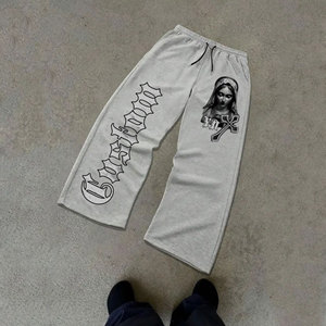 <span class=keywords><strong>Pantaloni</strong></span> da Tuta da <span class=keywords><strong>Uomo</strong></span> in Cotone 100% Pesante, Oversize, Personalizzabili, in <span class=keywords><strong>Felpa</strong></span> French Terry, Grigio, Stile Streetwear Casual con Logo del Produttore - Product Image 1