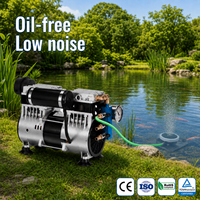 Aérateur de bassin sans huile 130L/min Compresseur d'air d'aération 6 diffuseurs pour bassin à poissons jusqu'à 3 acres 220V Faible bruit Aquaculture CE