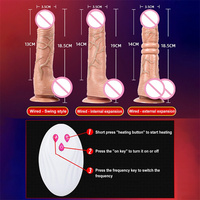 Teleskop vibrierende Schub realistische Dildo weibliche Masturbation mit Saug heizung Penis Fernbedienung Dick für Frauen