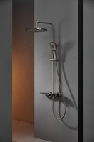 Ensemble de douche thermostatique numérique intelligent TOWPAY en laiton chromé, double poignée, barre coulissante murale, 3 jets, style classique, pluie douce, fonction pause