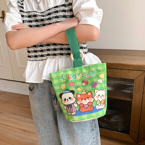 Bolso <span class=keywords><strong>de</strong></span> Lona con Diseño Original <span class=keywords><strong>de</strong></span> Dibujos Animados, Bolso <span class=keywords><strong>de</strong></span> Mano Pequeño con Cierre Magnético para Mujer, Ideal para la Oficina - Product Image 4