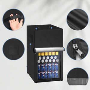 Housse de réfrigérateur verticale en tissu Oxford noir 56x58x86cm avec fermeture éclair, anti-poussière, imperméable, protection extérieure - Product Image 1