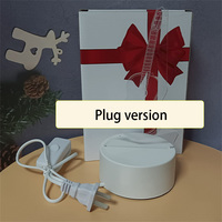 Lampe visuelle créative 3D en acrylique, veilleuse USB 3 couleurs avec logo de dessin, veilleuse décorative pour enfant