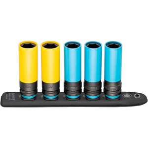 HAZET - 903Slg-SR/5 SmartRail 1/2 ''socket <b>set</b> with <b>square</b> drive (5 pcs.) - EAN 4000896245253 HAND SOCKETS 1/2" - Product Image 1