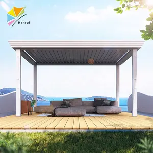 맞춤형 알루미늄 gazebos 캐노피 전동 알루미늄 루버 지붕 pergola 사이드 커튼 야드