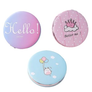 Folding Mini <b>Makeup</b> <b>Mirror</b> Round Double Sided Glass Lens Portable For Women - Product Image 5