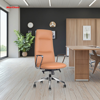 Chaise de bureau de direction moderne de luxe à dossier haut, en cuir PU synthétique de qualité supérieure, ergonomique, certifiée, pour PDG, directeur général et managers