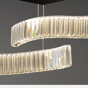 Lampes suspendues de cuisine en cristal Nordic Simplicity linéaire cristaux lustre salle à manger - Product Image 5