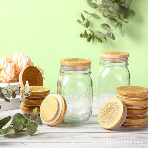 Couvercles en bambou pour bouteilles en verre, 4 couches, réutilisables, hermétiques, de qualité alimentaire, couvercles ronds en bois pour bocaux, boîtes à thé - Product Image 3