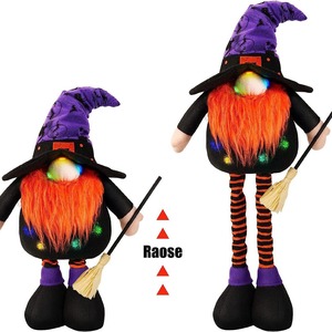 Decoraciones de Halloween: Araña, Muñeco Luminoso Telescópico de Anciano sin Rostro, Escoba, Sombrero Alto, Adornos de Bruja - Product Image 3
